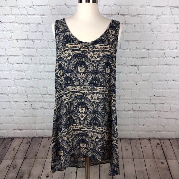 Painted Threads Blck&Tan Sleeveless Tunic Top Sz L - Picture 1 of 5